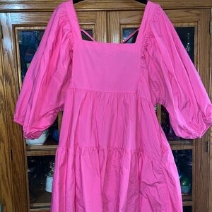 A New Day Pink Puff Sleeve Mini Dress